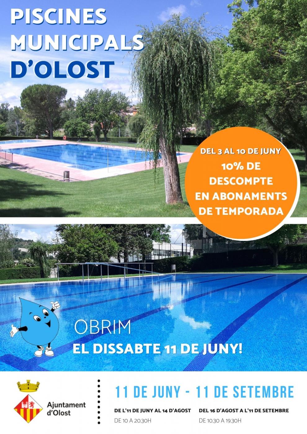 L'11 de juny obren les piscines municipals d'Olost